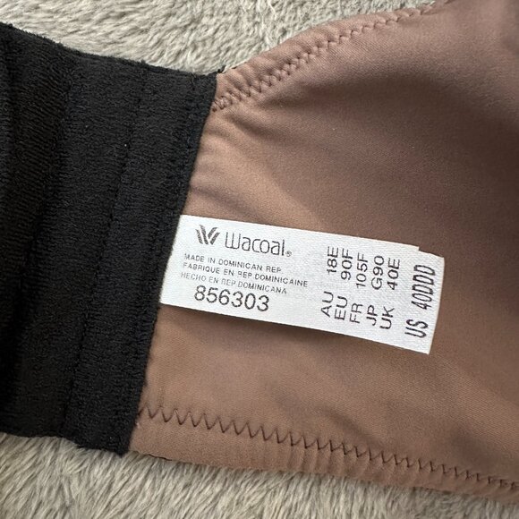 Wacoal Back Appeal Black Wire Free T-Shirt Bra 40DDD 40F 856303 - Picture 5 of 5